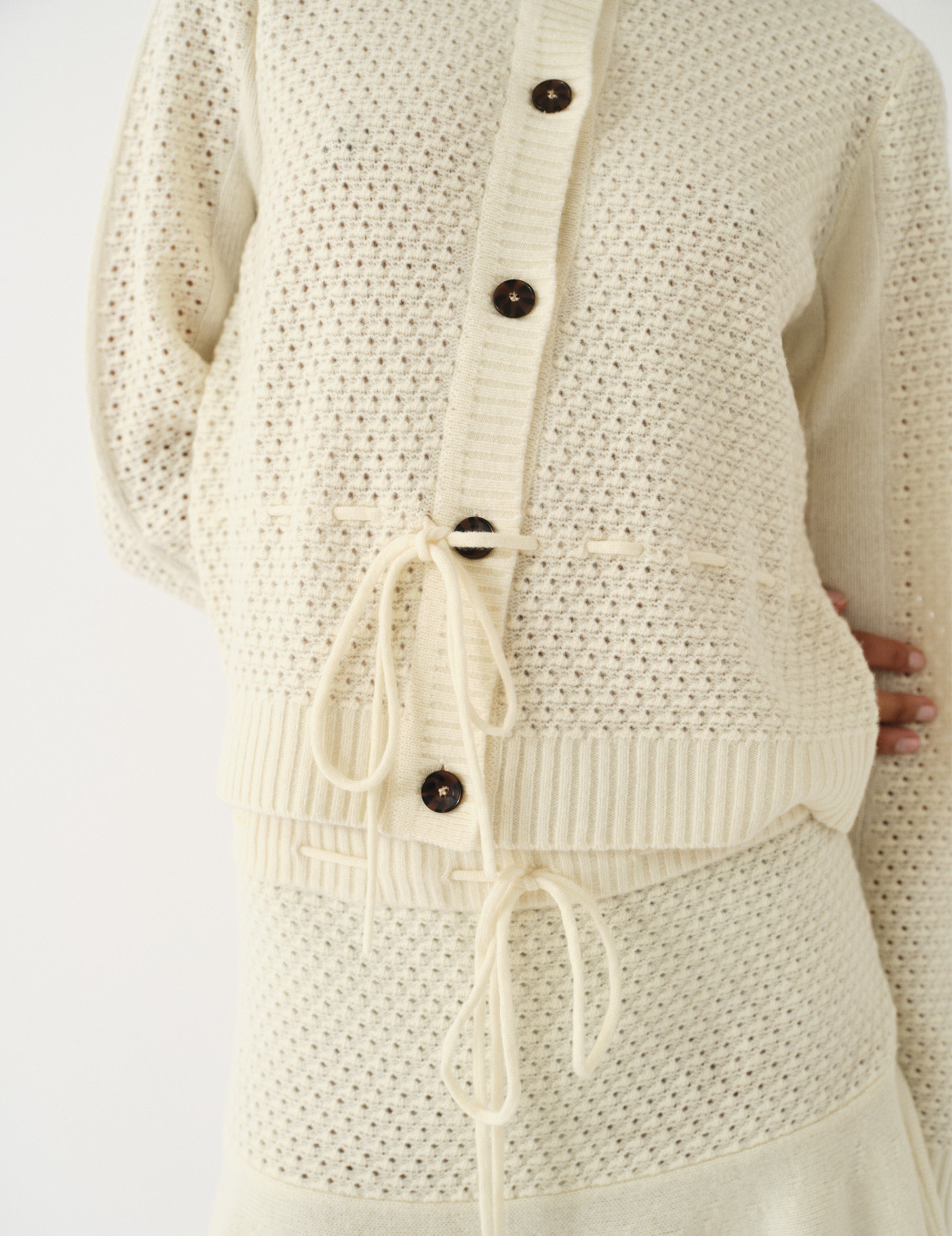 Como Belted Cardigan Cream 4 / Cream