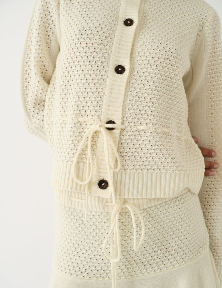 Como Belted Cardigan Cream 4 / Cream