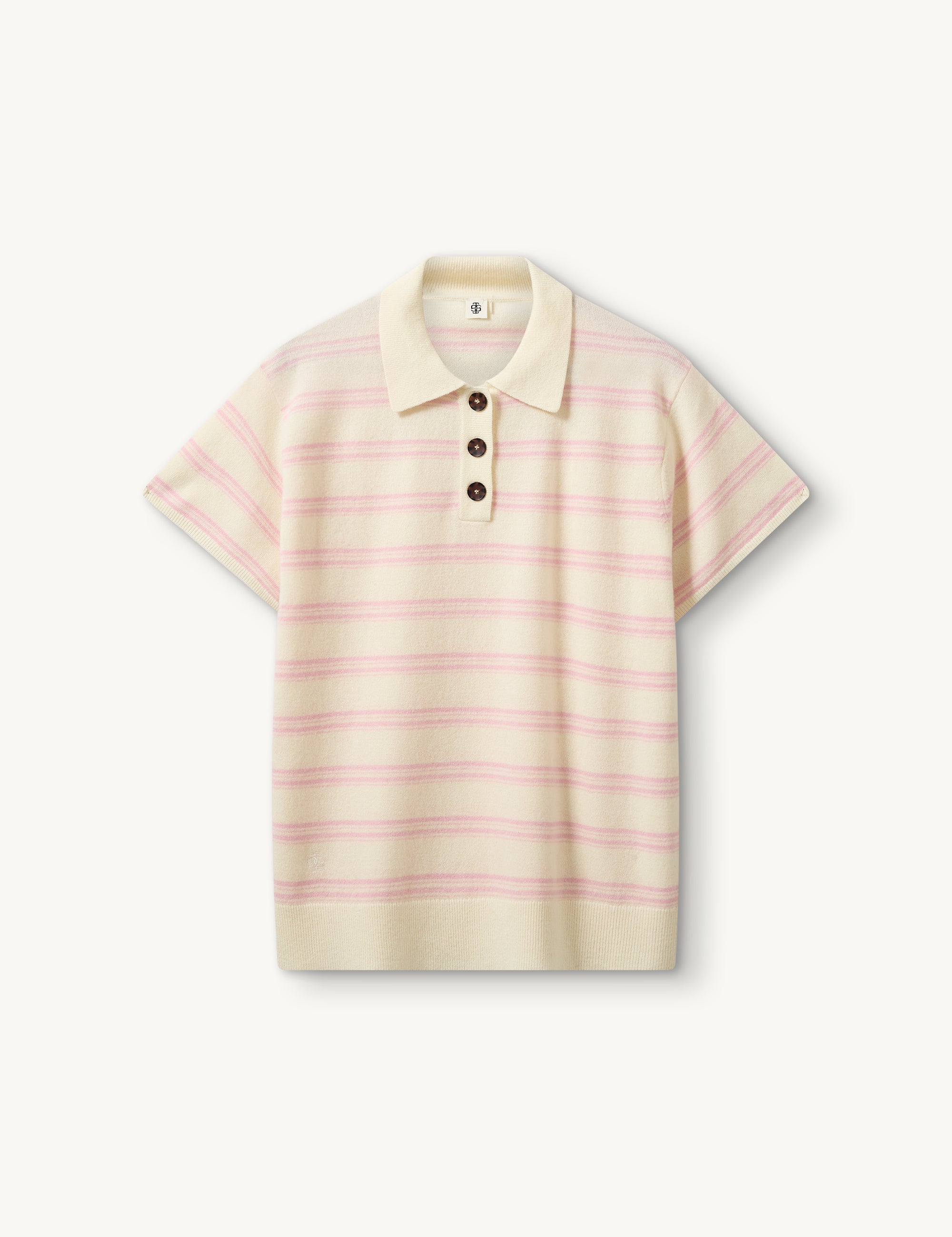 Como Dads Polo N Cream/pink stripe