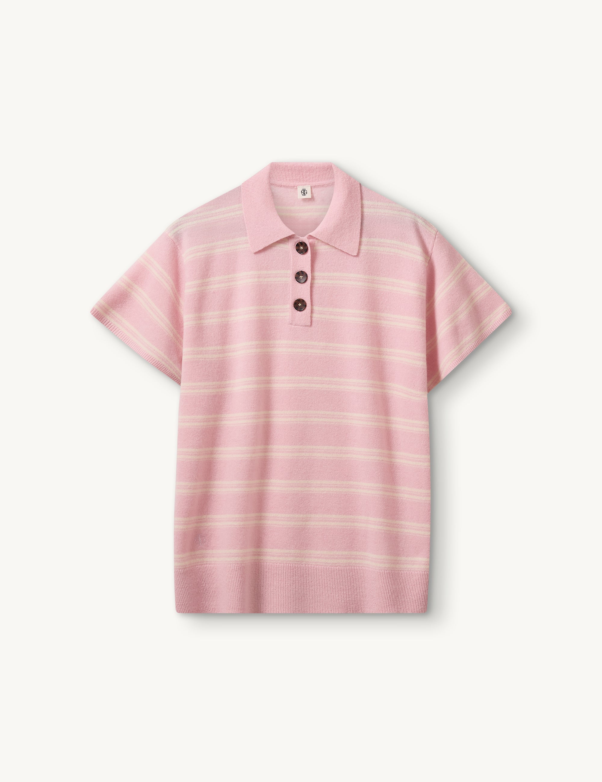 Como Dads Polo N Pink/cream stripe