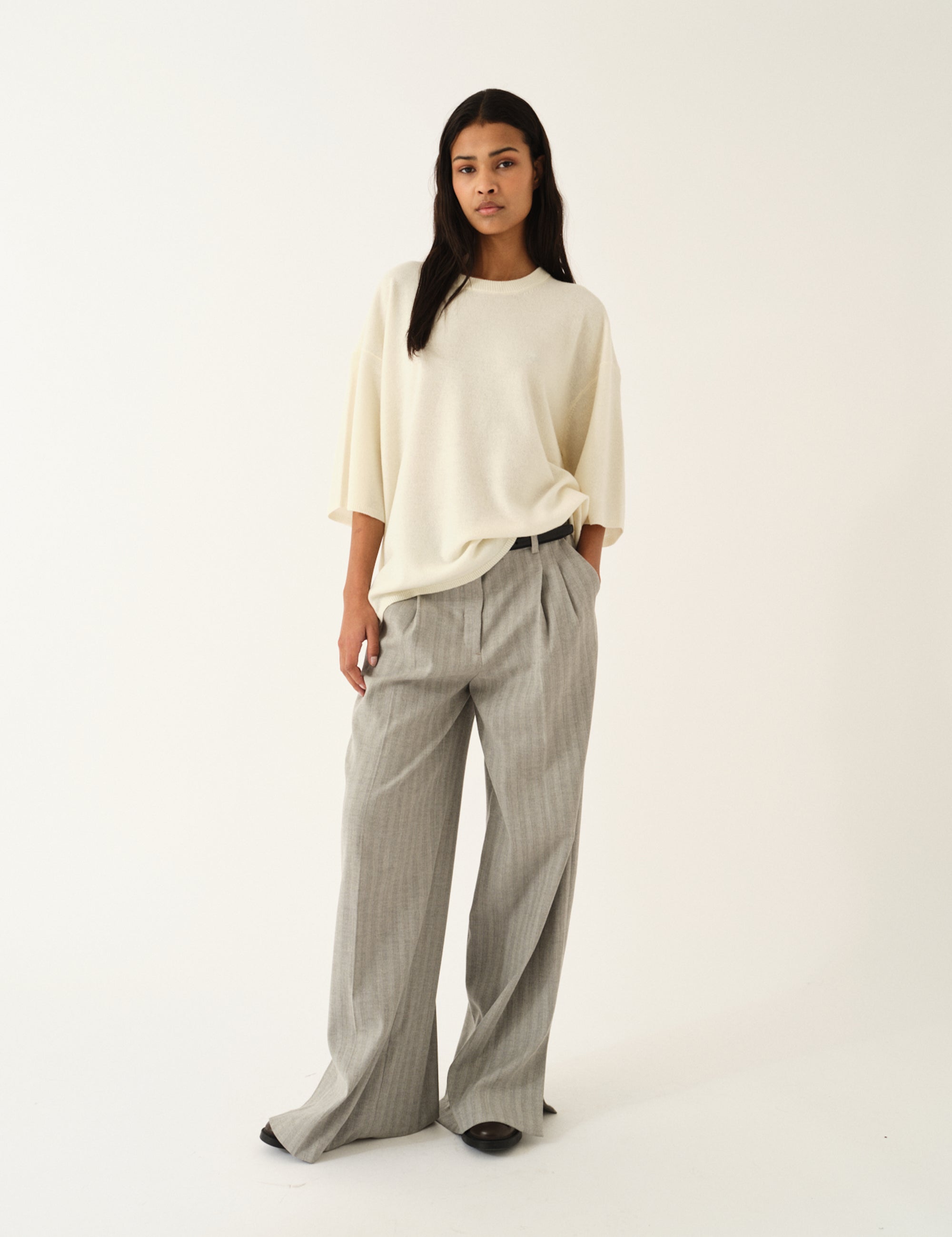 Conti Pants Grey Herringbone 4 / Grey Herringbone