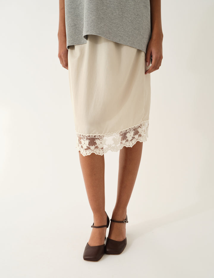Darling Slip Skirt Ecru 4 / Ecru