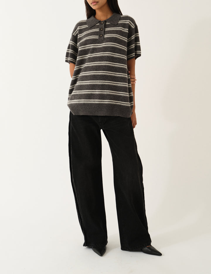 Darcy Barrel Jeans Washed Black Denim 24 / Washed Black Denim