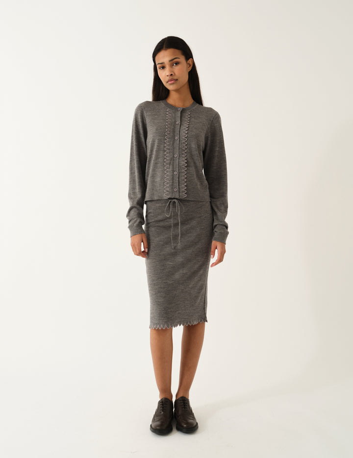 Bergen Scallop Mini Cardigan Navy 4 / Navy