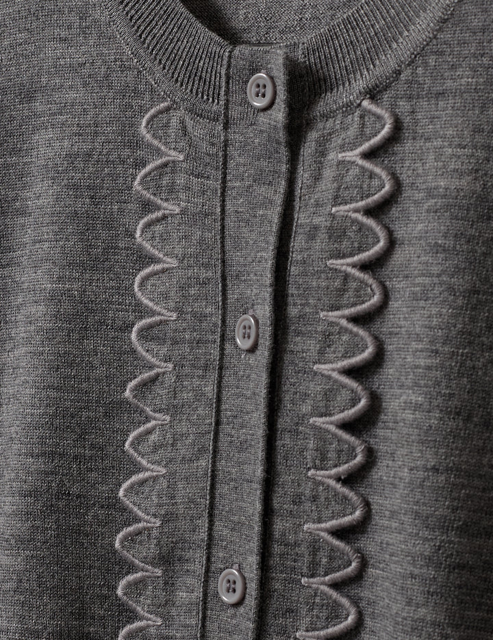 Bergen Scallop Mini Cardigan Navy 4 / Navy