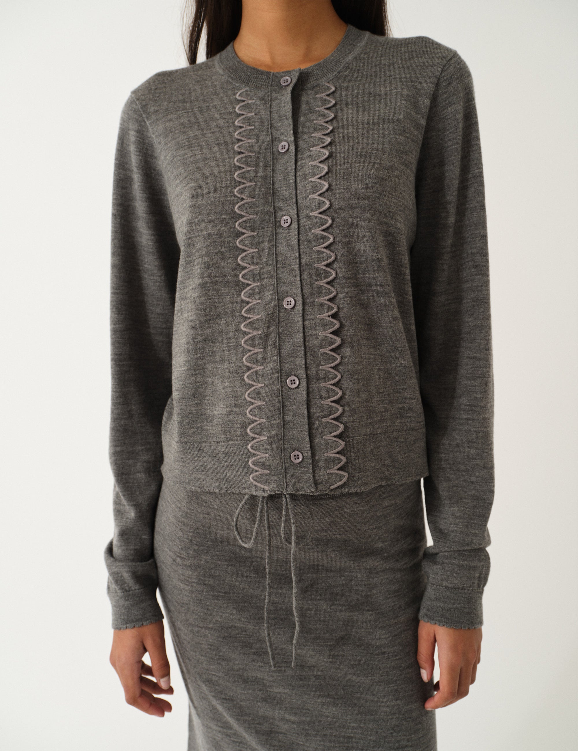 Bergen Scallop Mini Cardigan Navy 4 / Navy