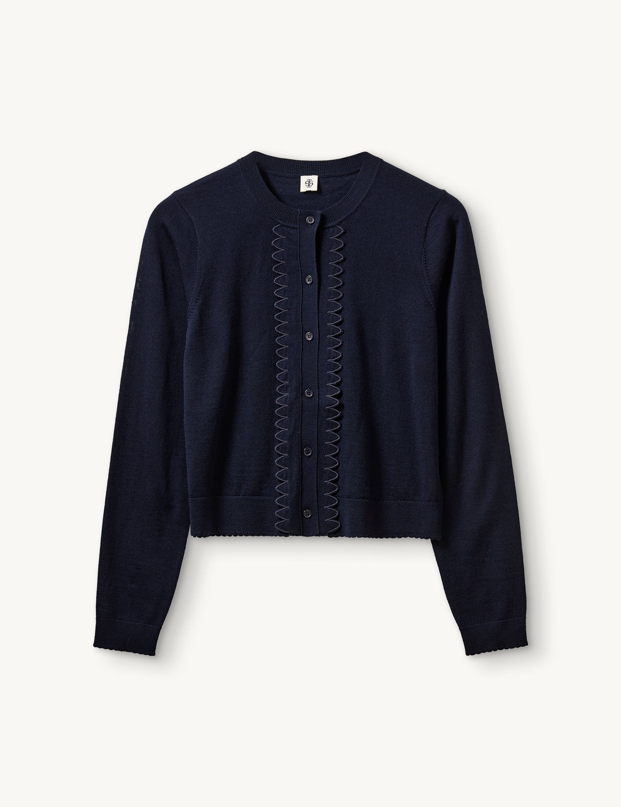Bergen Scallop Mini Cardigan Navy 4 / Navy