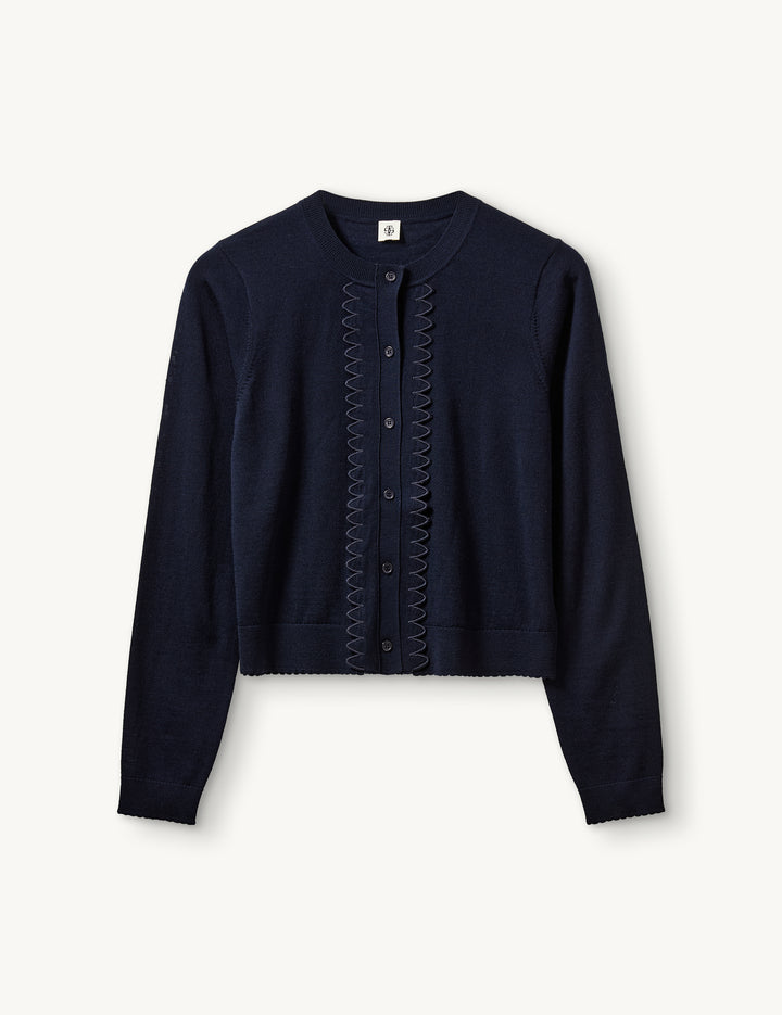 Bergen Scallop Mini Cardigan Navy 4 / Navy