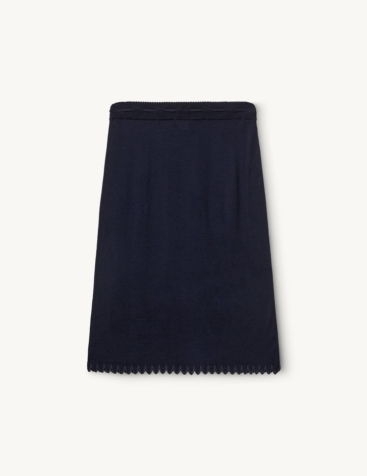 Bergen Scallop Slip Skirt Navy 4 / Navy
