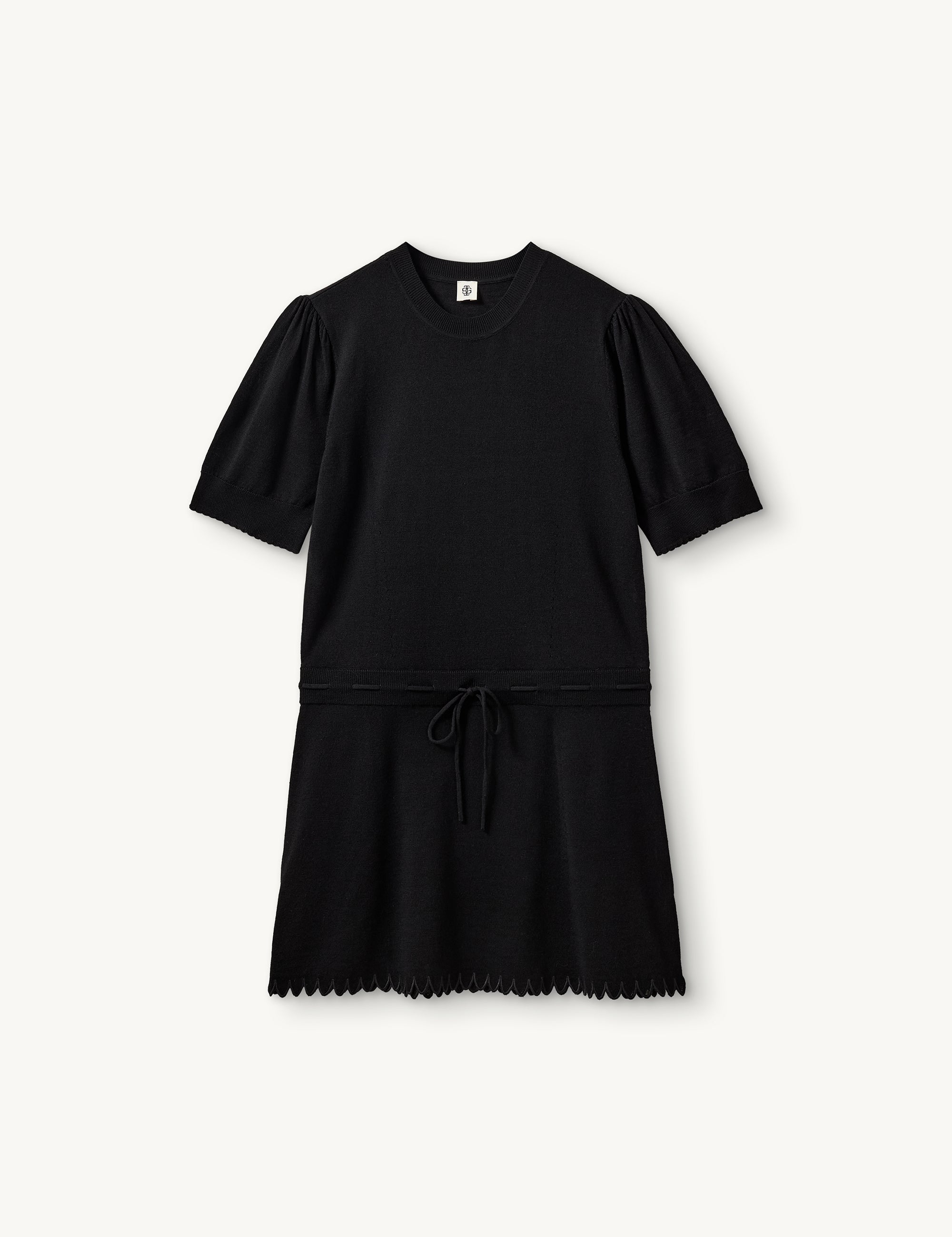 Bergen Scallop Mini Dress Black 4 / Black