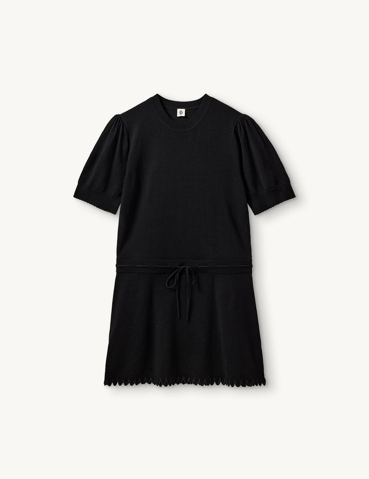 Bergen Scallop Mini Dress Black 4 / Black