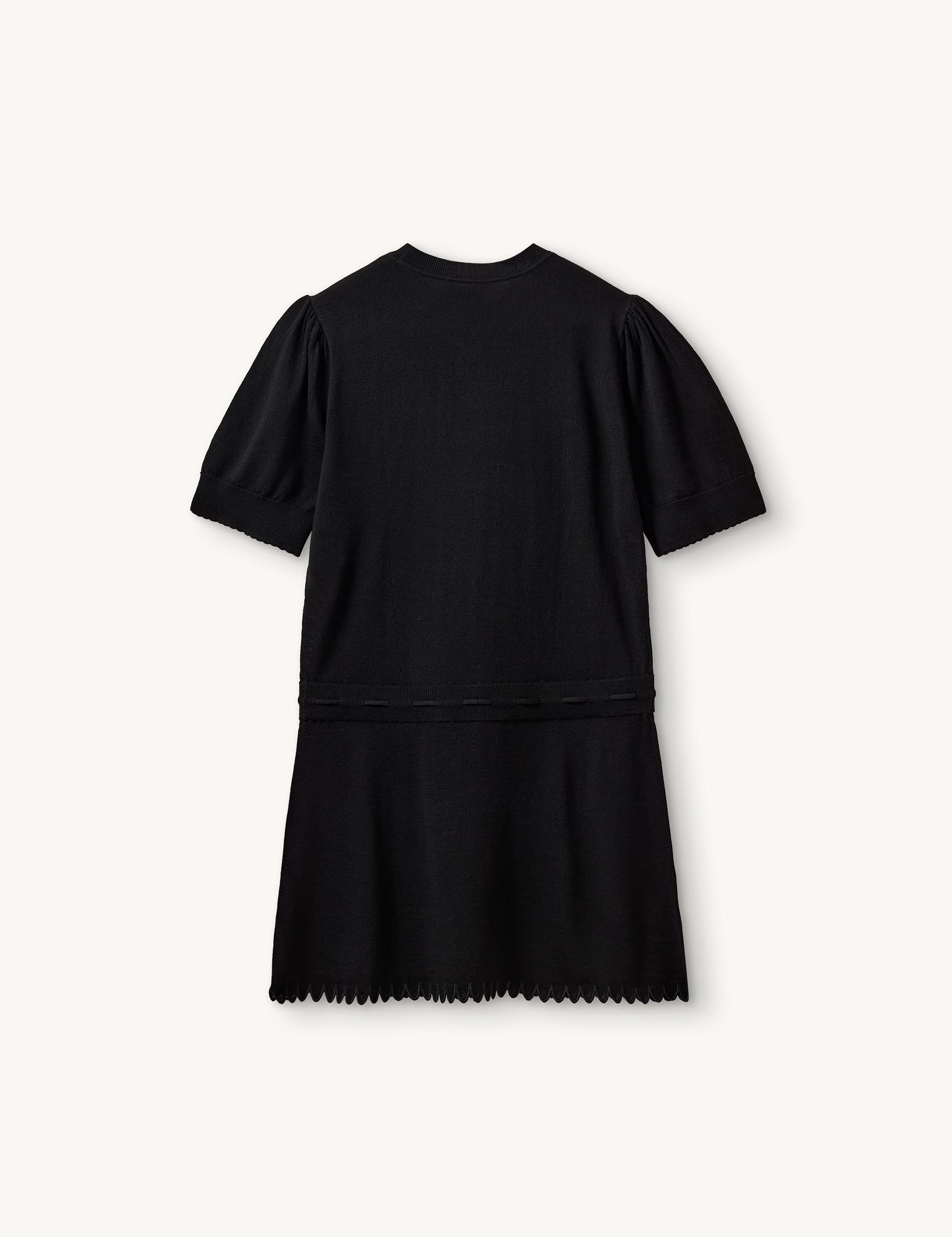 Bergen Scallop Mini Dress Black 4 / Black