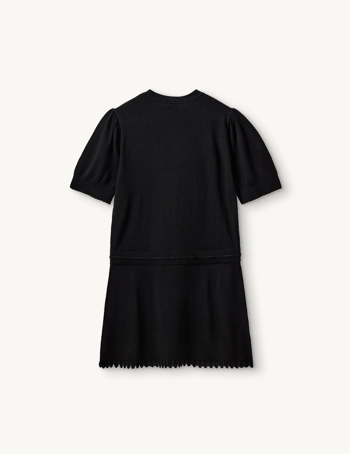 Bergen Scallop Mini Dress Black 4 / Black