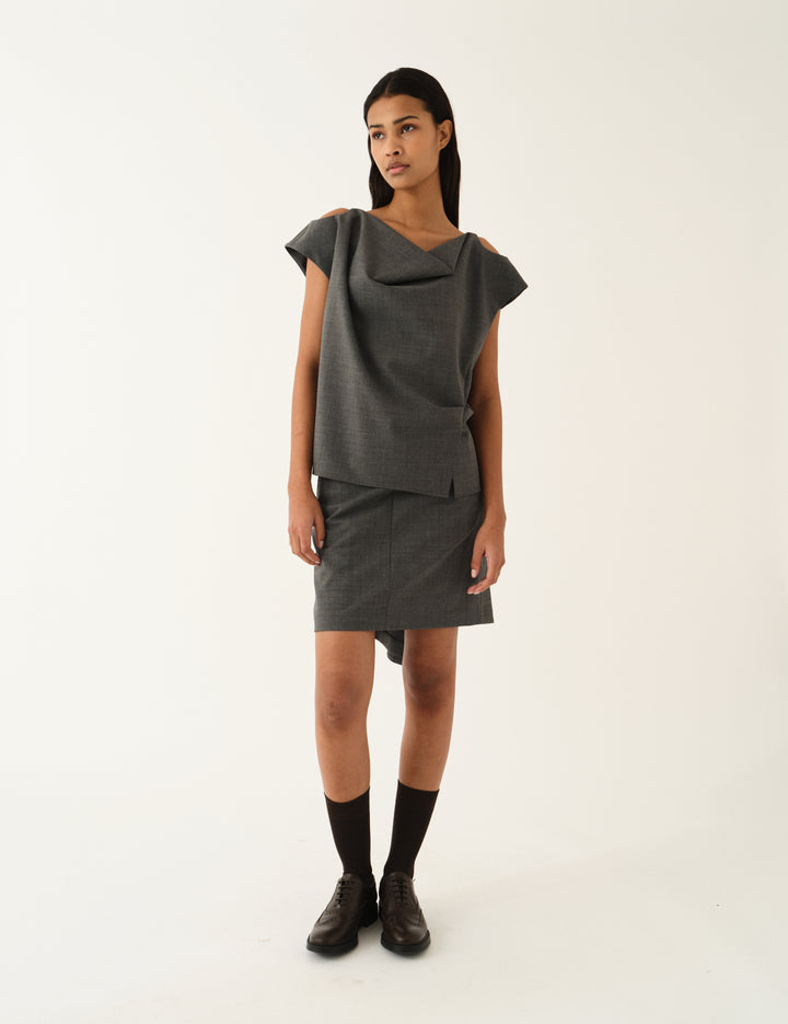Grand Slip Skirt Grey Melange 4 / Grey Melange