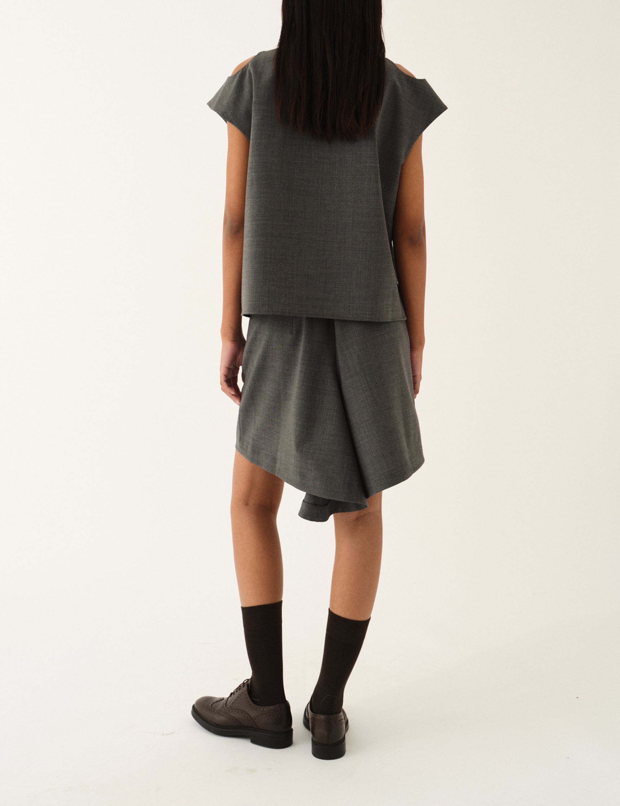 Grand Slip Skirt Grey Melange 4 / Grey Melange