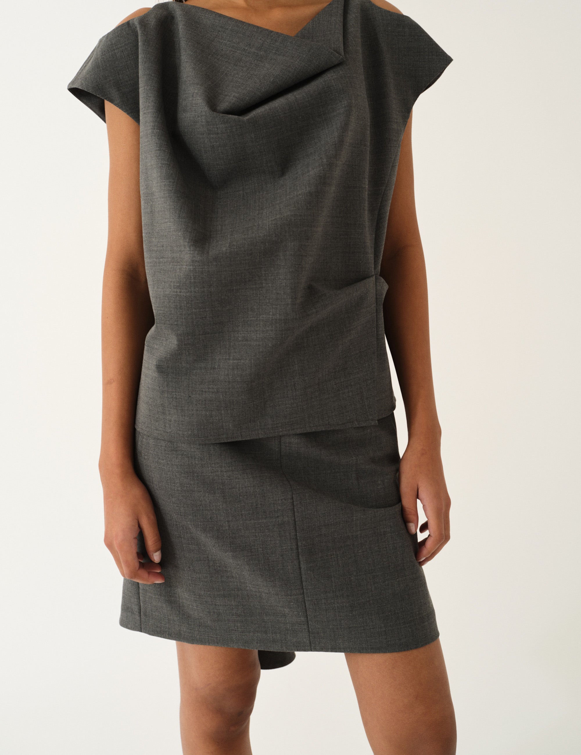 Grand Slip Skirt Grey Melange 4 / Grey Melange
