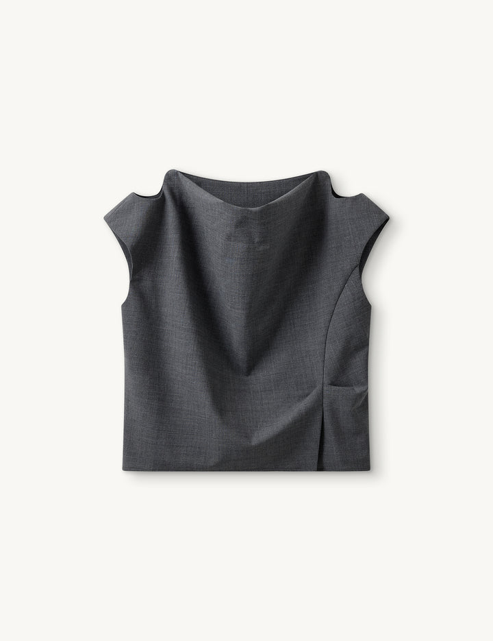 Grand Drape Top Grey Melange 4 / Grey Melange