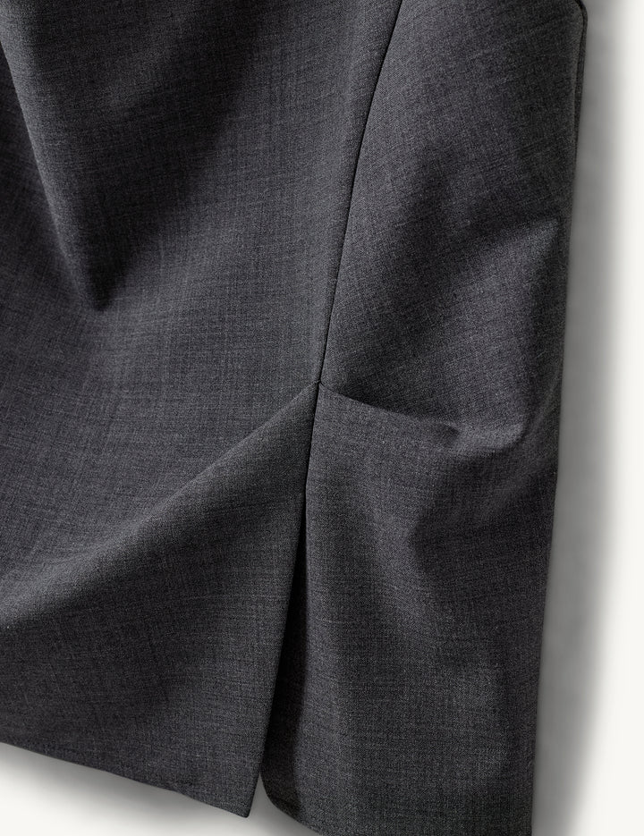 Grand Drape Top Grey Melange 4 / Grey Melange