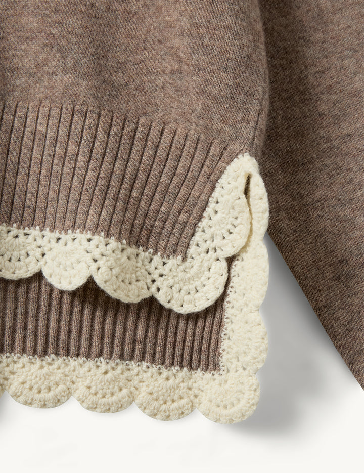 Como Crochet V-Neck Cream 4 / Cream