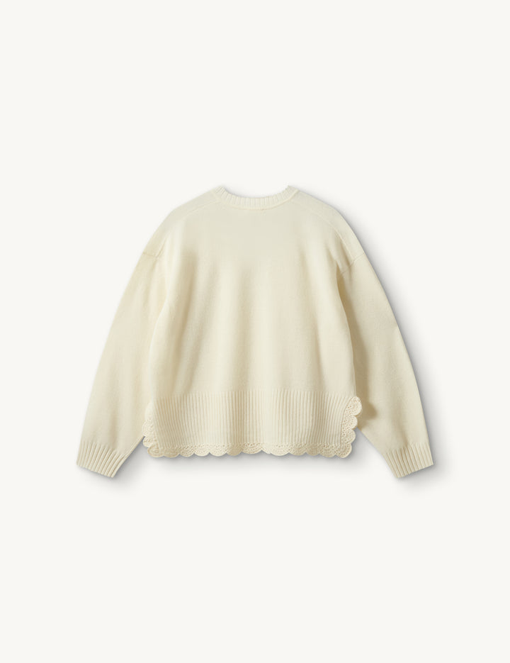 Como Crochet V-Neck Cream 4 / Cream