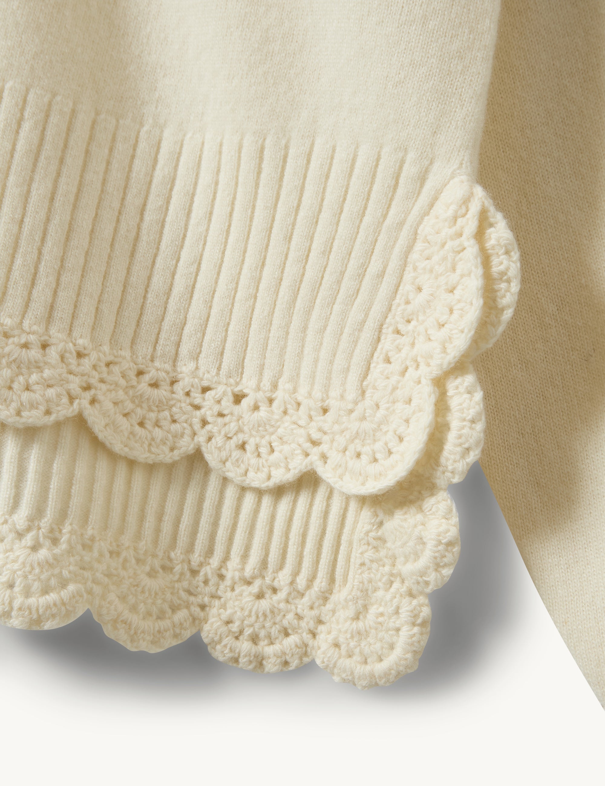 Como Crochet V-Neck Cream 4 / Cream