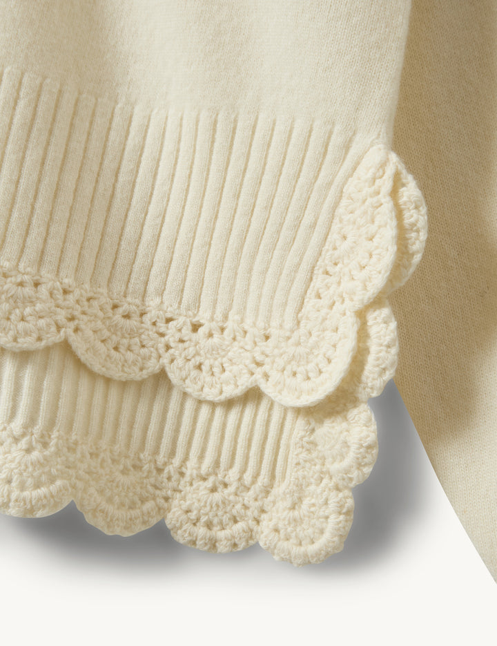Como Crochet V-Neck Cream 4 / Cream