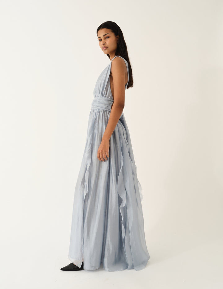 Gilian Halter Gown Dusty Blue 4 / Dusty Blue