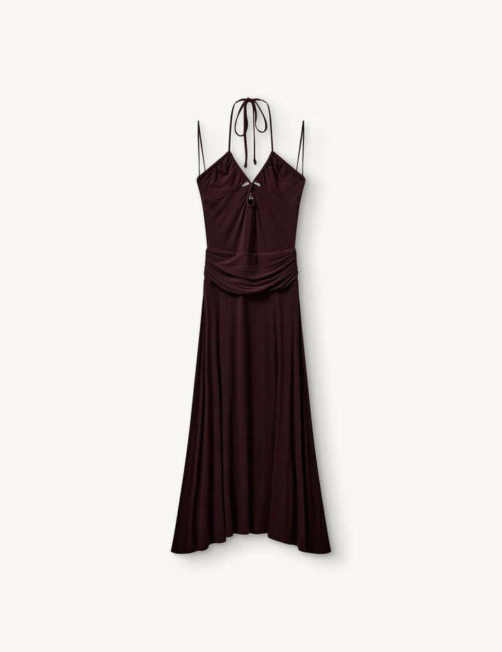 Breanna Bandeau Dress 4 / Burgundy