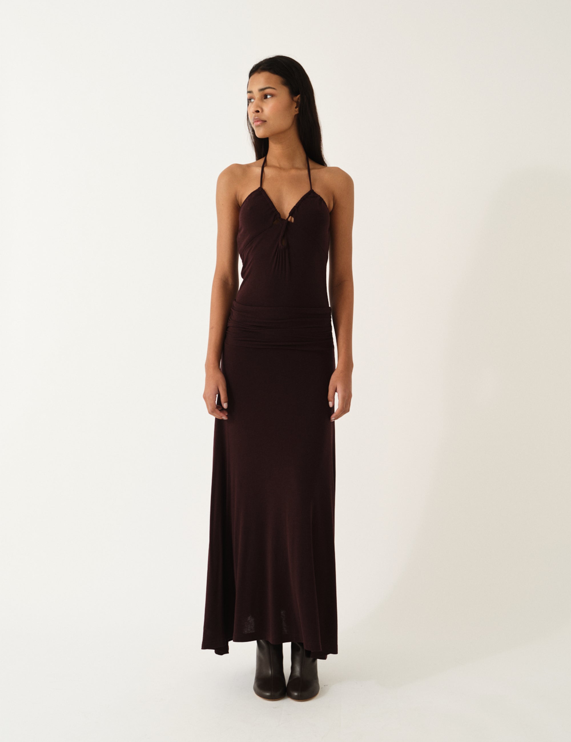 Breanna Bandeau Dress 4 / Burgundy