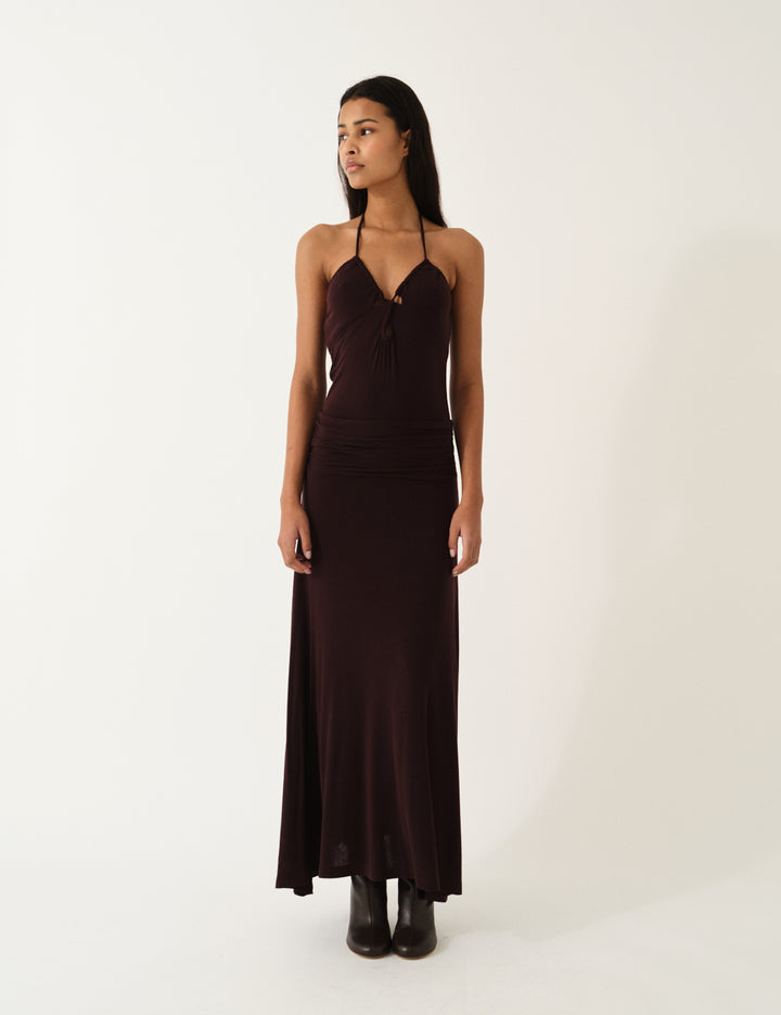 Breanna Bandeau Dress 4 / Burgundy