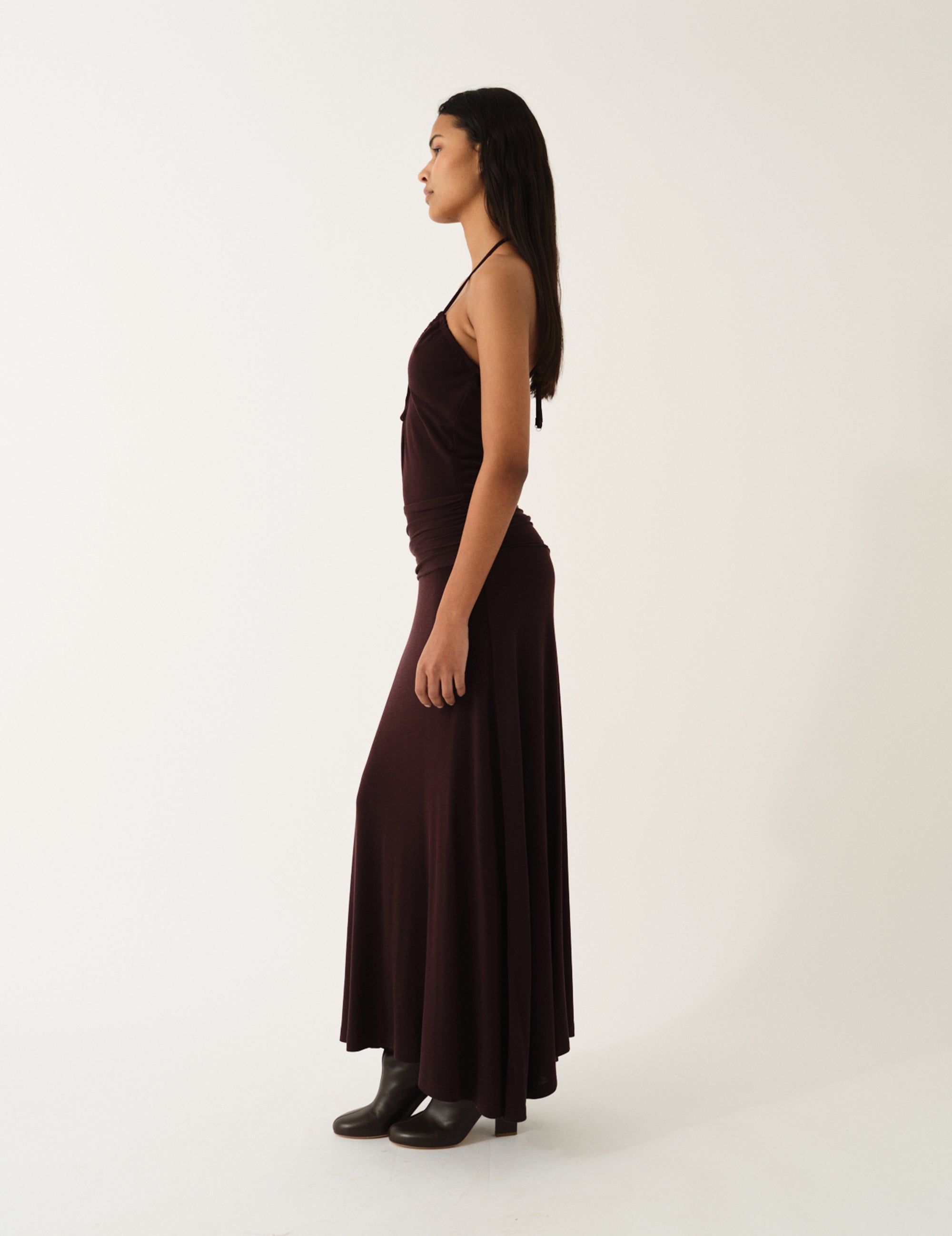 Breanna Bandeau Dress 4 / Burgundy