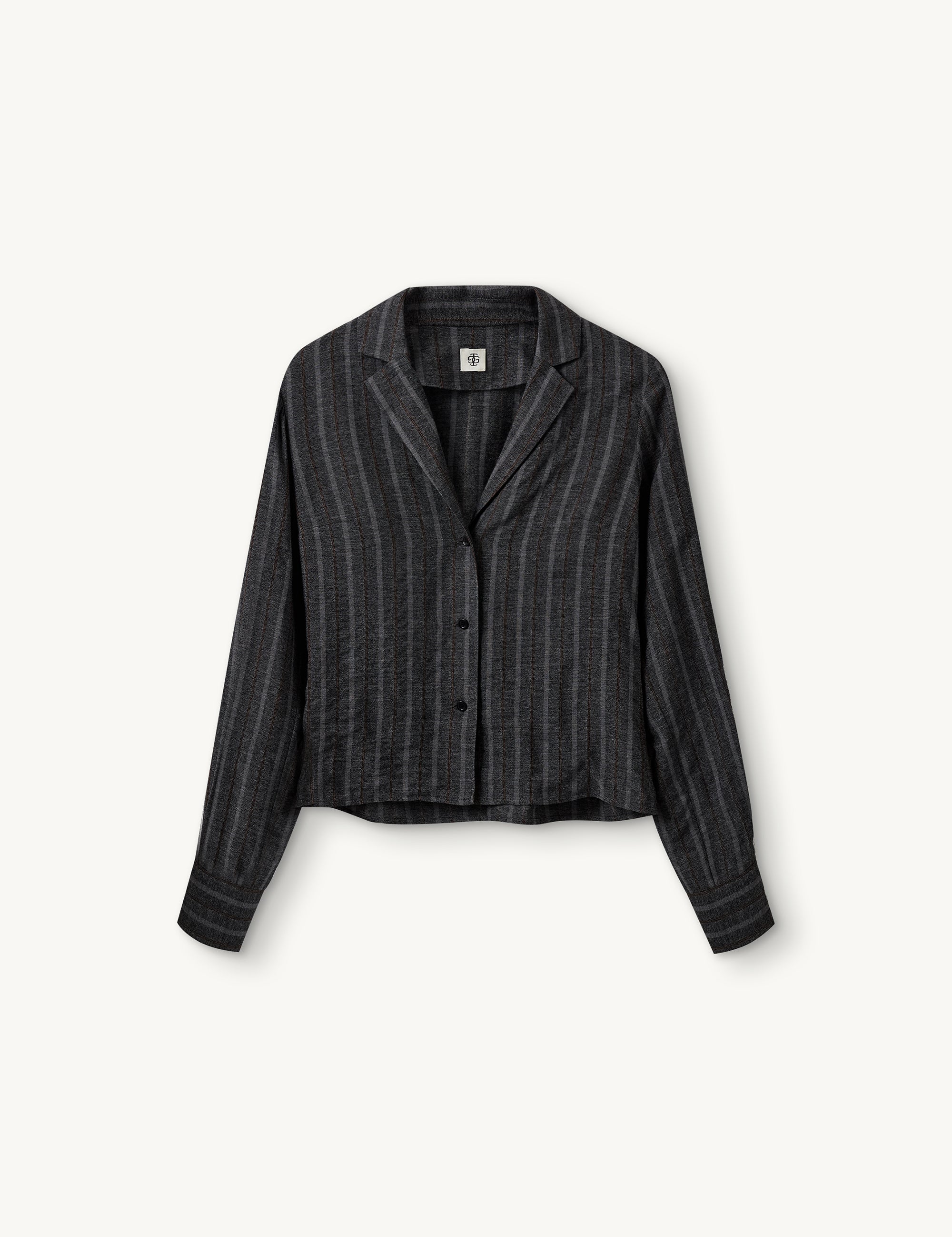 Cheval Shirt Grey melange/brown stripe 4 / Grey melange/brown stripe