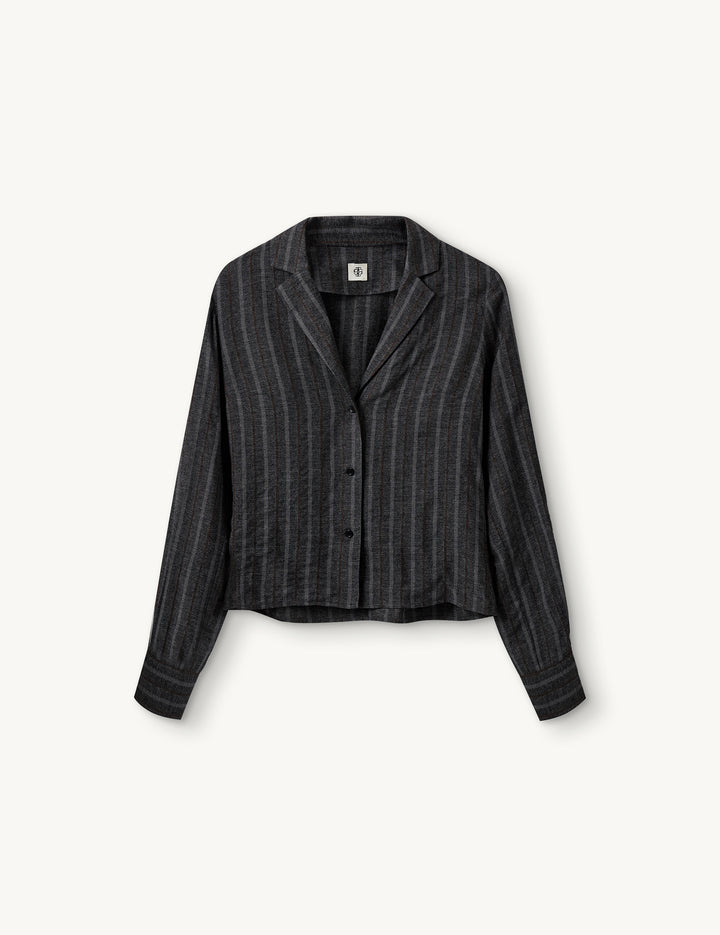 Cheval Shirt Grey melange/brown stripe 4 / Grey melange/brown stripe