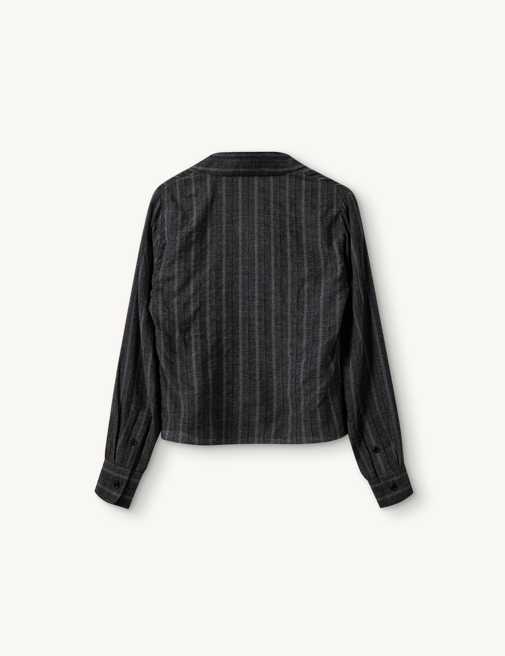 Cheval Shirt Grey melange/brown stripe 4 / Grey melange/brown stripe