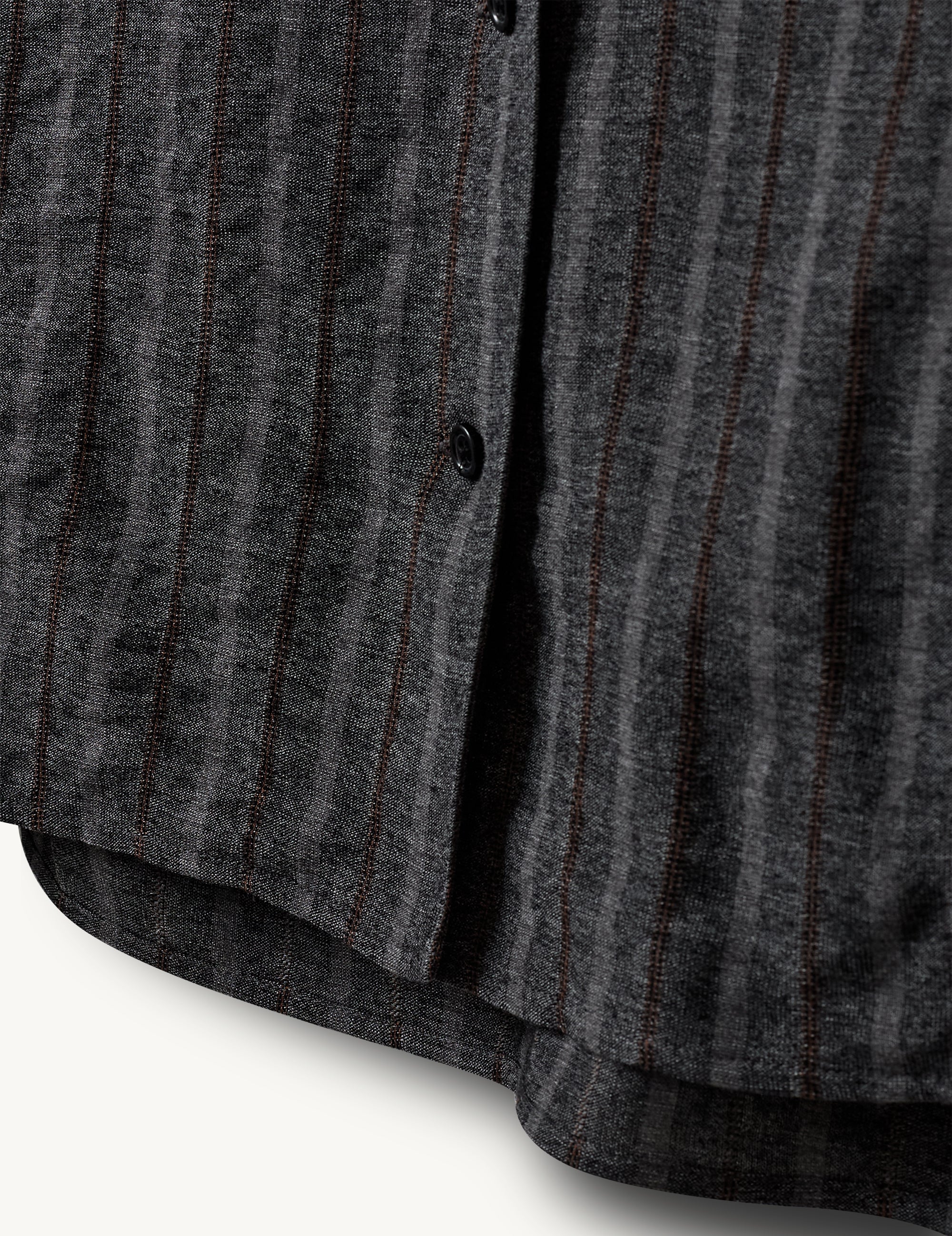 Cheval Shirt Grey melange/brown stripe 4 / Grey melange/brown stripe