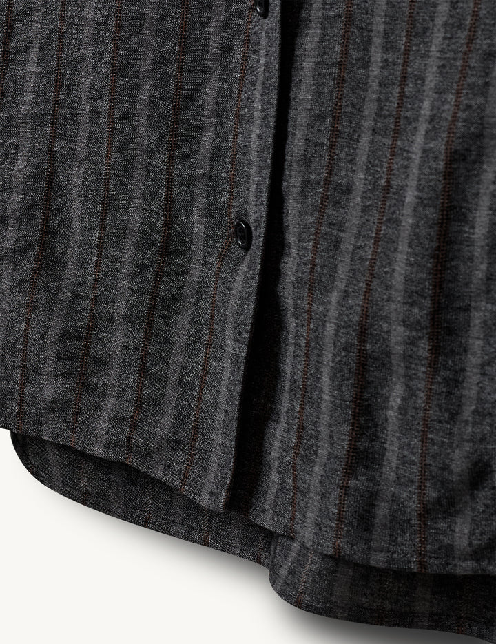 Cheval Shirt Grey melange/brown stripe 4 / Grey melange/brown stripe