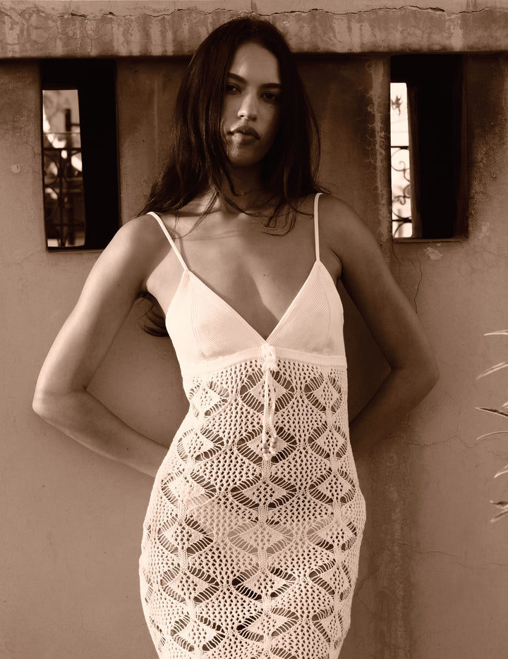 Marrakesh Midi Dress Cream 4 / Cream