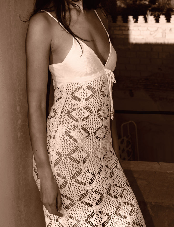 Marrakesh Midi Dress Cream 4 / Cream