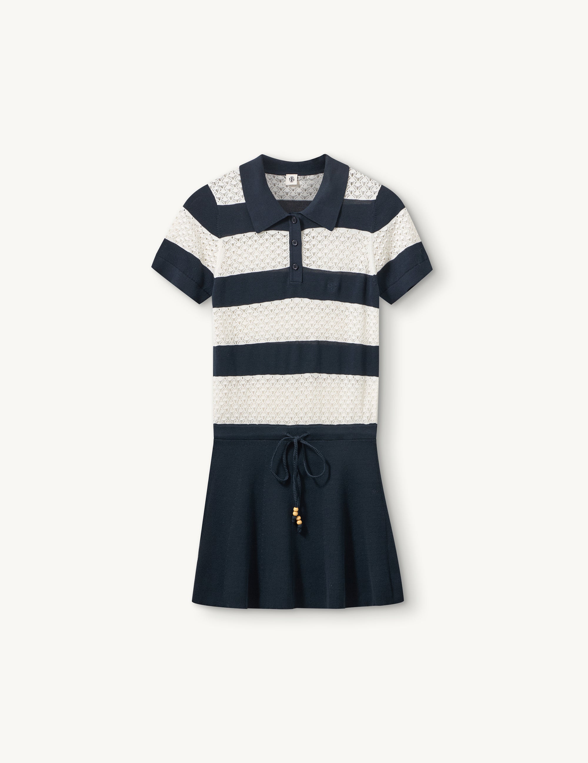 Tanzania Polo Dress Navy/cream stripe