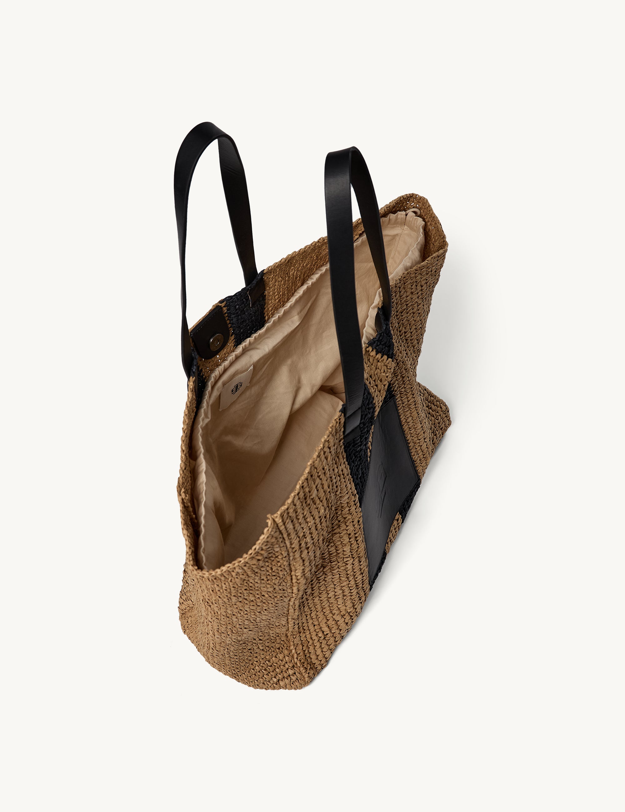 Raffia Beach Bag Black/natural stripe OS / Black/natural stripe