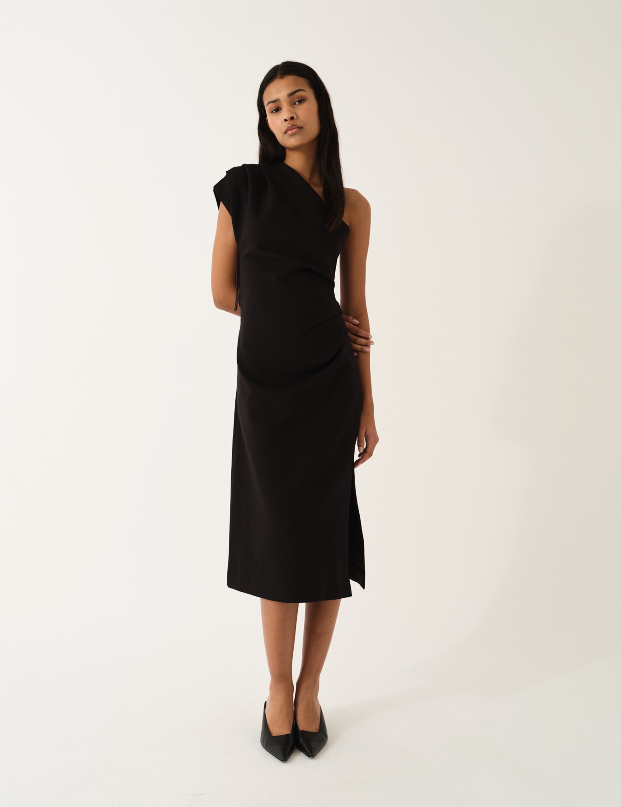 Glam Asymmetric Dress Black 4 / Black