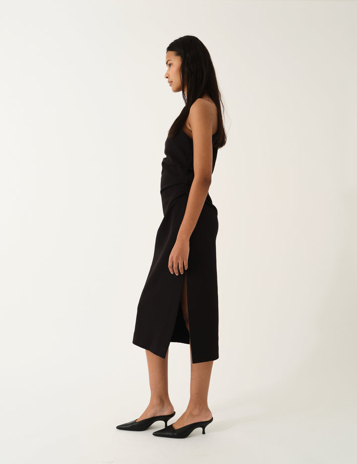 Glam Asymmetric Dress Black 4 / Black