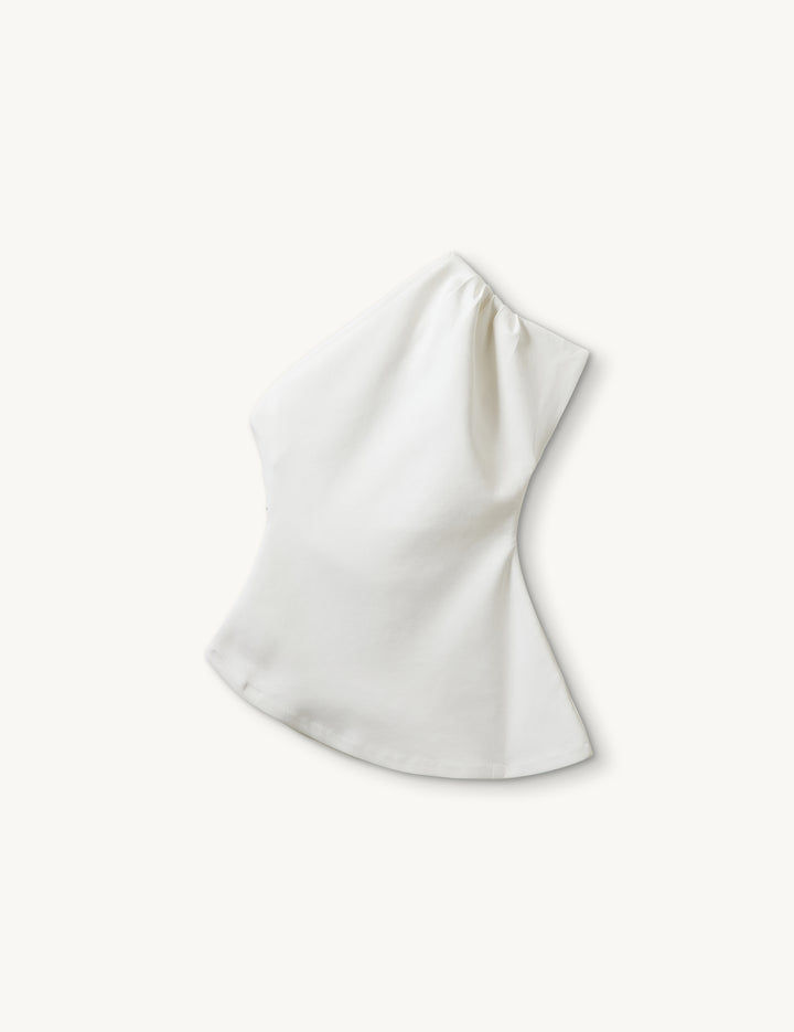 Glam Asymmetric Tee Cream 4 / Cream