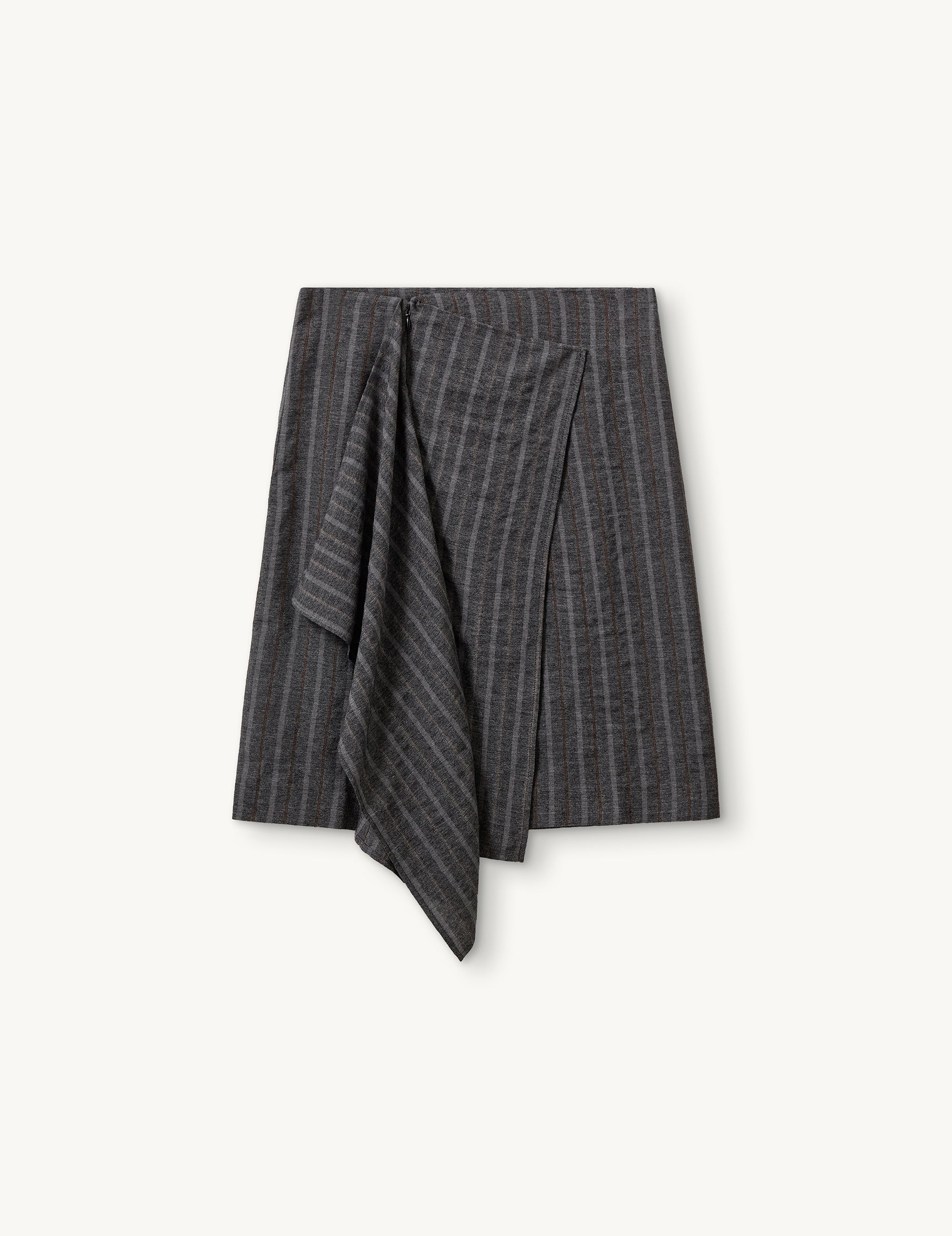 Cheval Skirt Grey melange/brown stripe 4 / Grey melange/brown stripe