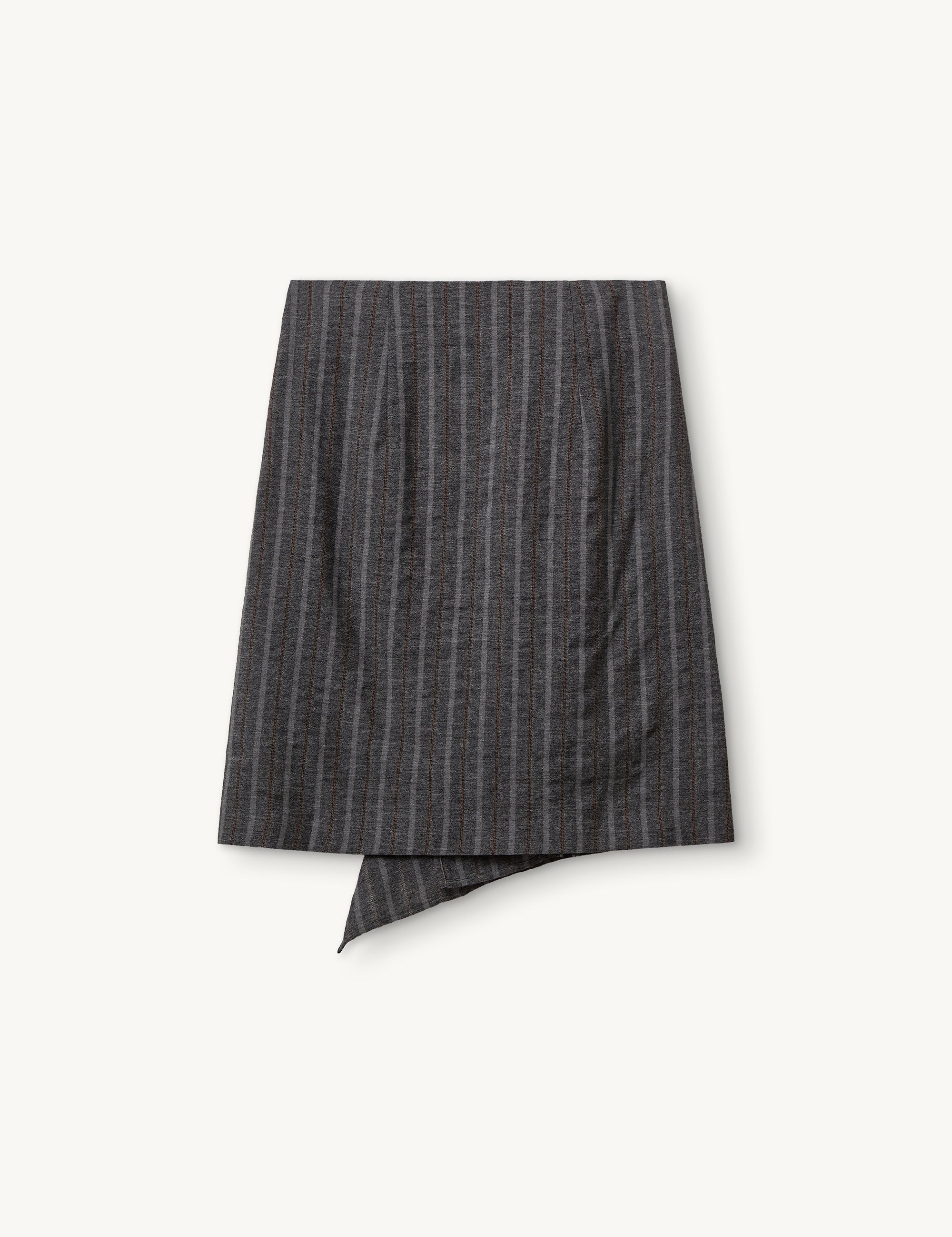 Cheval Skirt Grey melange/brown stripe 4 / Grey melange/brown stripe