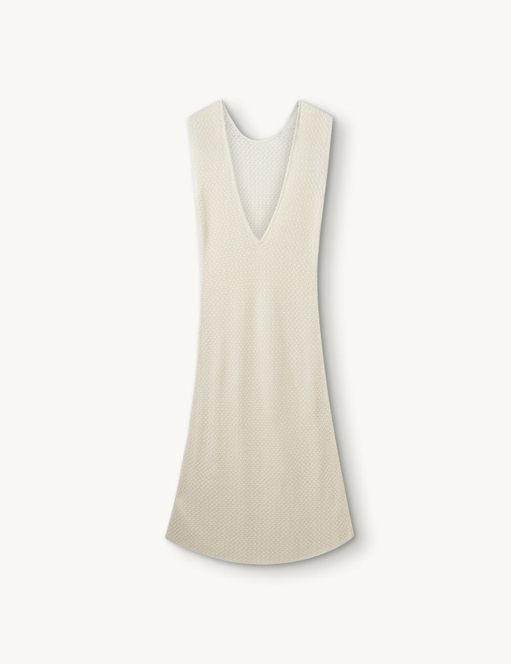 Tanzania Back Dress Cream 4 / Cream