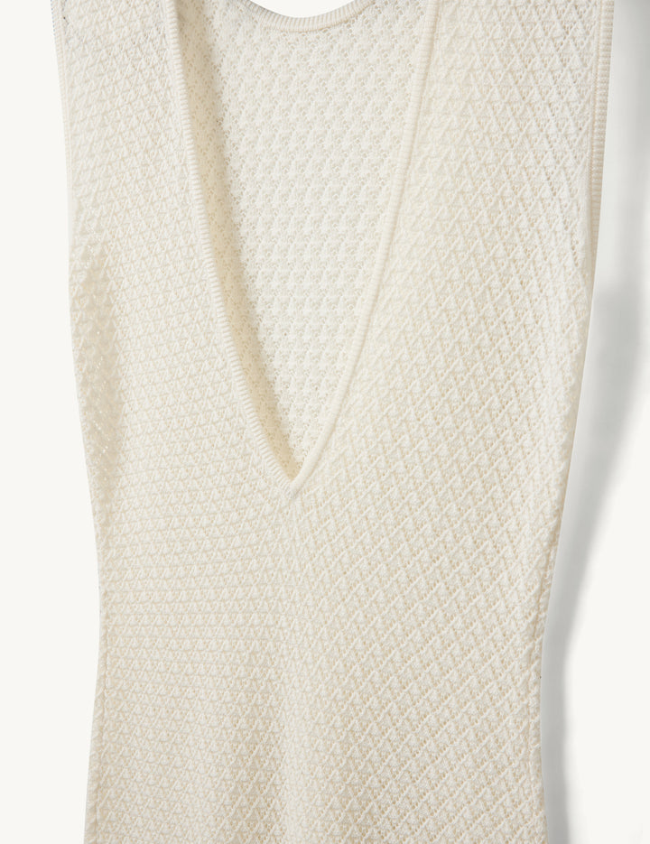Tanzania Back Dress Cream 4 / Cream