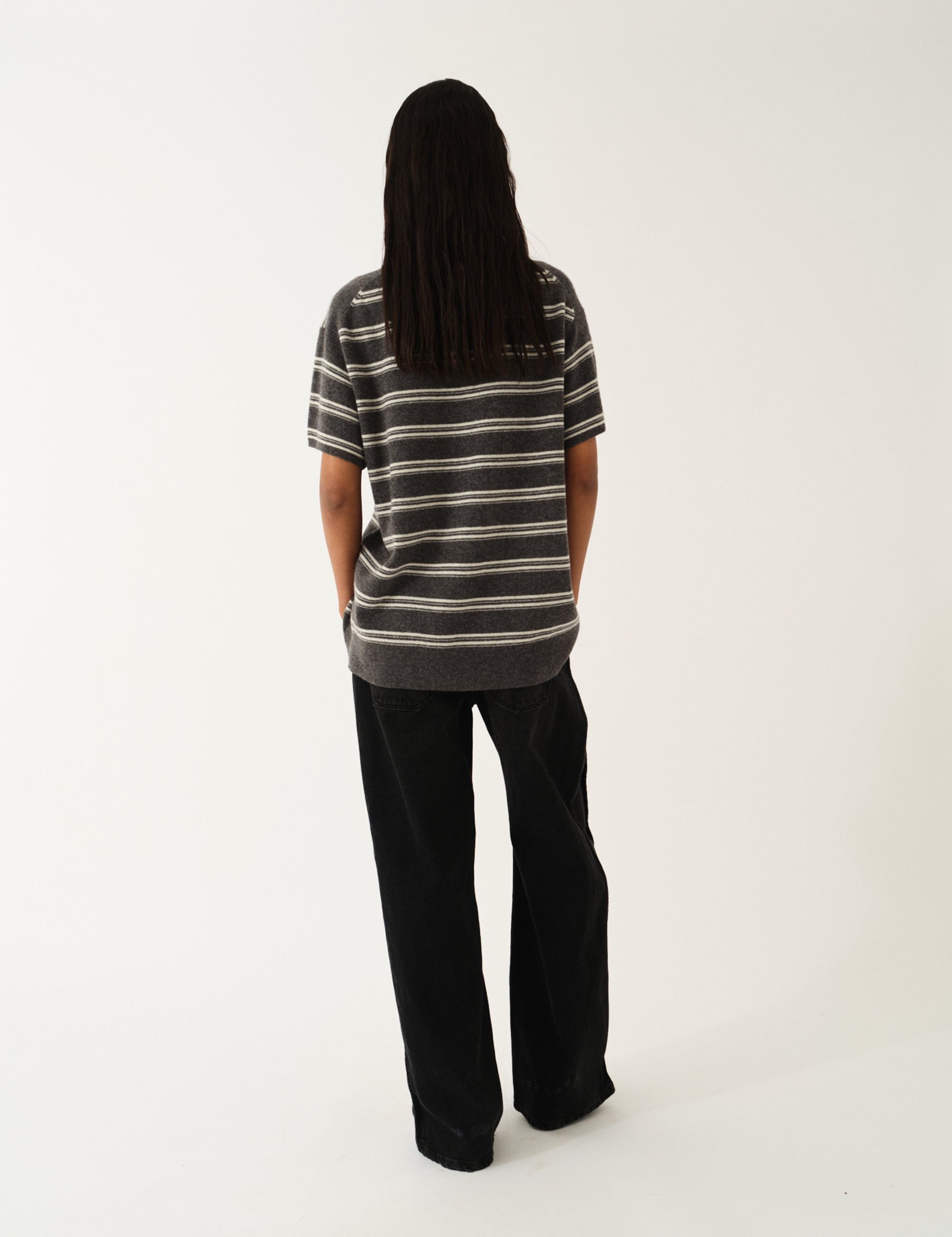 Como Dads Polo N Grey melange/cream stripe 4 / Grey melange/cream stripe